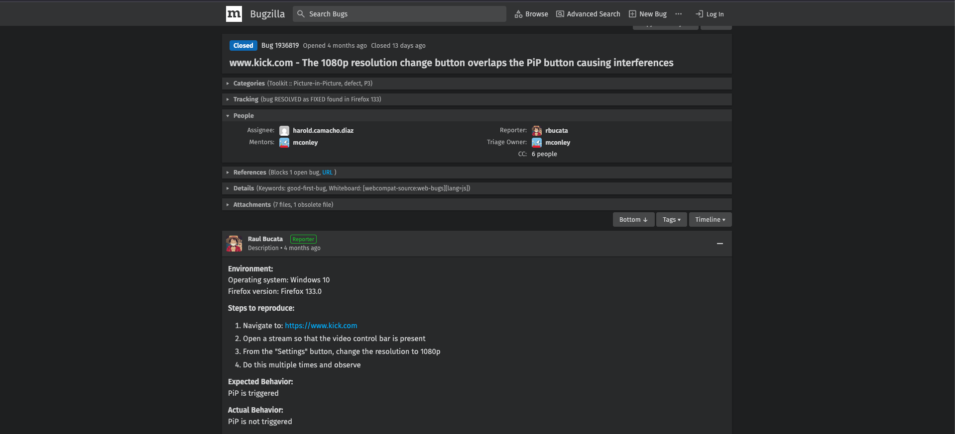 Bugzilla's main screen